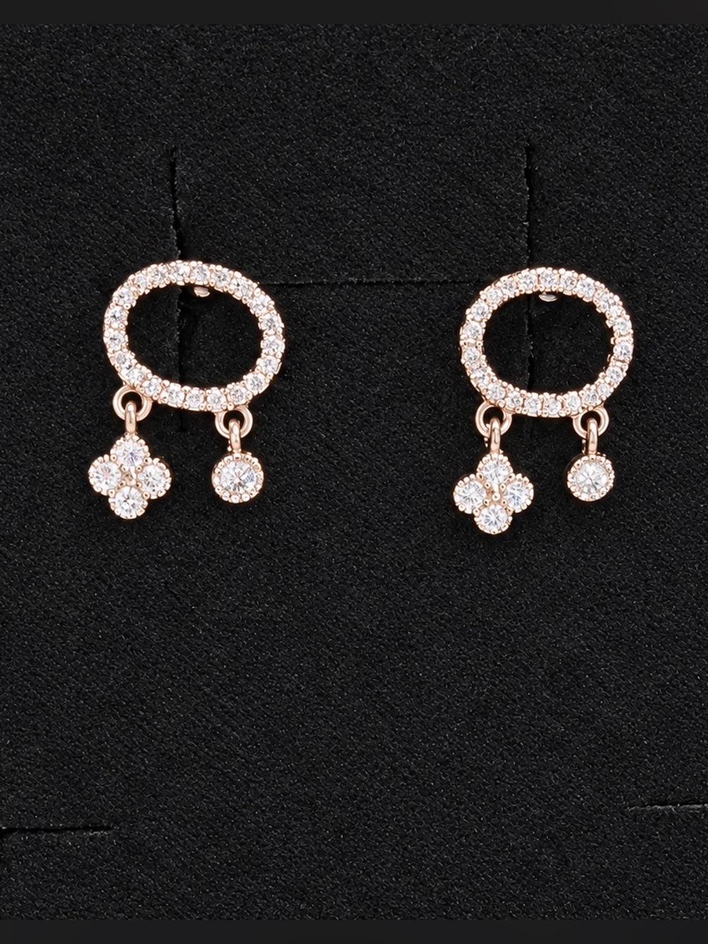 Rose Gold Circle Drop Earrings - Women Jewelry